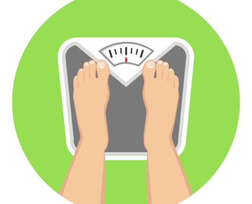 scale balance weight flat design icon Weight loss support